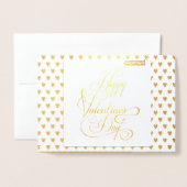 Carte Dorée Joyeuse Saint-Valentin Élégante Classique Magnifiq (Devant avec enveloppe)