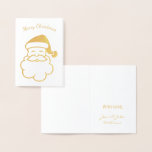 Carte Dorée Joyeuse typographie de Noël Gold Foil Santa Claus<br><div class="desc">Mignonne Santa Claus Elegant Gold ou Silver Foil,  Happy Holidays Typography,  vous pouvez changer tout le texte,  Elegant Père Noël Mini carte pour les cadeaux de Noël</div>