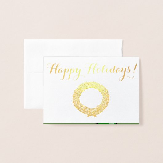 Carte Dorée Joyeuses fêtes (Devant avec enveloppe)