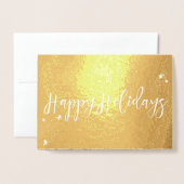 Carte Dorée Joyeuses fêtes Design de typographie classique (Devant avec enveloppe)