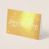 Carte Dorée Joyeuses fêtes Design de typographie classique (Devant)