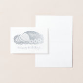 Carte Dorée Joyeuses fêtes Noël Ham Platter Xmas Foodie (Affichage)
