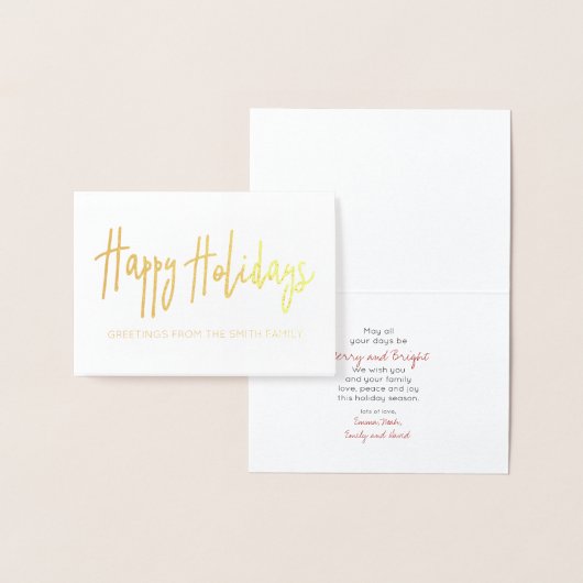 Carte Dorée Joyeuses Fêtes Salutations (Affichage)