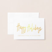 Carte Dorée Joyeuses Fêtes Salutations (Devant avec enveloppe)