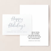 Carte Dorée Joyeuses fêtes typographiques | Salutations de vac (Affichage)