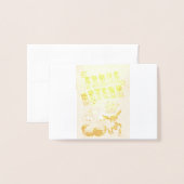 Carte Dorée Joyeuses Pâques (Devant avec enveloppe)