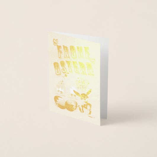 Carte Dorée Joyeuses Pâques (Devant)