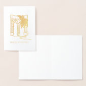 Carte Dorée Joyeuses vacances Brooklyn Bridge Noël Hanoukka (Affichage)