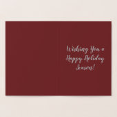 Carte Dorée Joyeuses vacances élégante Rouge (Intérieur)