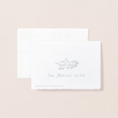 Carte Dorée Joyeuses vacances Photo Reindeer Rose Wreath (Derrière avec enveloppe)