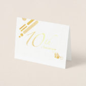 Carte Dorée Joyeux 10e anniversaire Mod Birds (Devant)