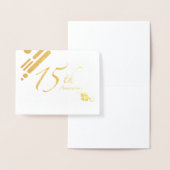 Carte Dorée Joyeux 15e anniversaire Mod Birds (Affichage)