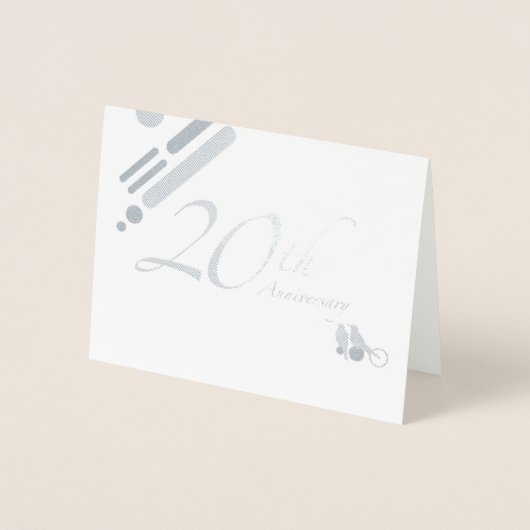 Carte Dorée Joyeux 20e anniversaire Mod Birds (Devant)