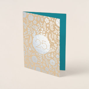 Carte Dorée Joyeux 25e anniversaire Luxe