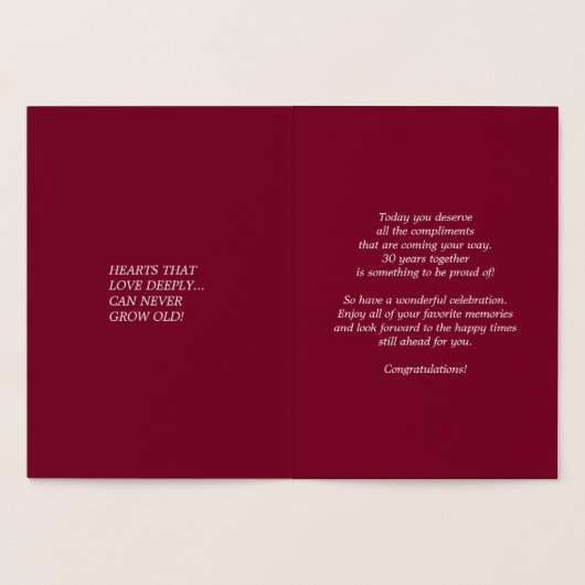 Carte Dorée Joyeux 30e anniversaire Luxe (Intérieur)