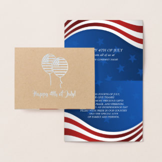 Carte Dorée Joyeux 4 juillet. Entreprise patriotique