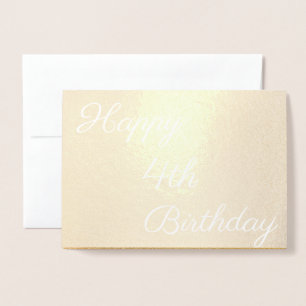 Carte Dorée Joyeux 4ème anniversaire d'or