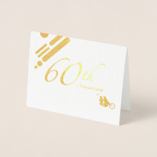 Carte Dorée Joyeux 60e anniversaire Mod Birds