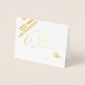 Carte Dorée Joyeux 65e anniversaire Mod Birds (Devant)