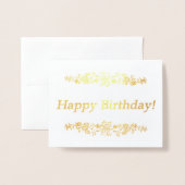 Carte Dorée Joyeux anniversaire ! (Devant avec enveloppe)