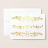 Carte Dorée Joyeux anniversaire ! (Devant avec enveloppe)