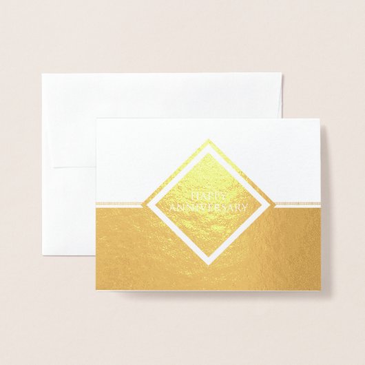 Carte Dorée Joyeux anniversaire (Derrière avec enveloppe)