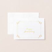 Carte Dorée Joyeux Anniversaire (Devant avec enveloppe)