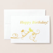 Carte Dorée Joyeux anniversaire ! (Devant avec enveloppe)