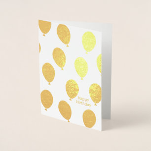 Carte Dorée Joyeux anniversaire beaucoup de ballons