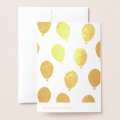 Carte Dorée Joyeux anniversaire beaucoup de ballons (Derrière avec enveloppe)
