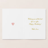 Carte Dorée Joyeux Anniversaire Chat Doré (Intérieur)