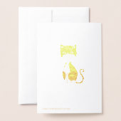 Carte Dorée Joyeux Anniversaire Chat Smoking Doré (Derrière avec enveloppe)