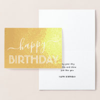 Joyeux Anniversaire Chic Script Minimal Glam Or Re