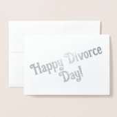 Carte Dorée Joyeux anniversaire de divorce ! (Devant avec enveloppe)