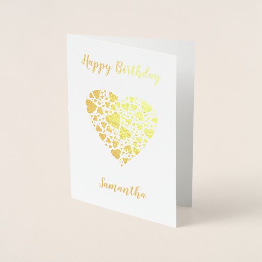 Carte Dorée Joyeux anniversaire de l'or personnalisé (Devant)