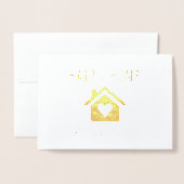 Carte Dorée Joyeux Anniversaire de Maison Agence Immobilière (Devant avec enveloppe)