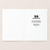 Carte Dorée Joyeux anniversaire d'or, 25e anniversaire de papi (Intérieur)