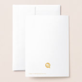 Carte Dorée Joyeux anniversaire d'or, 27e anniversaire en feui (Derrière avec enveloppe)