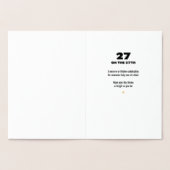 Carte Dorée Joyeux anniversaire d'or, 27e anniversaire en feui (Intérieur)