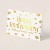 Carte Dorée Joyeux Anniversaire d'or drôle maman et papa (Devant)