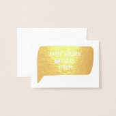 Carte Dorée Joyeux Anniversaire d'or vrai huile (Devant avec enveloppe)