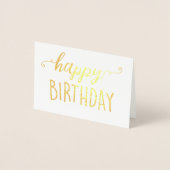 Carte Dorée Joyeux Anniversaire Gold Foil Blank Modern Chic Si (Devant)