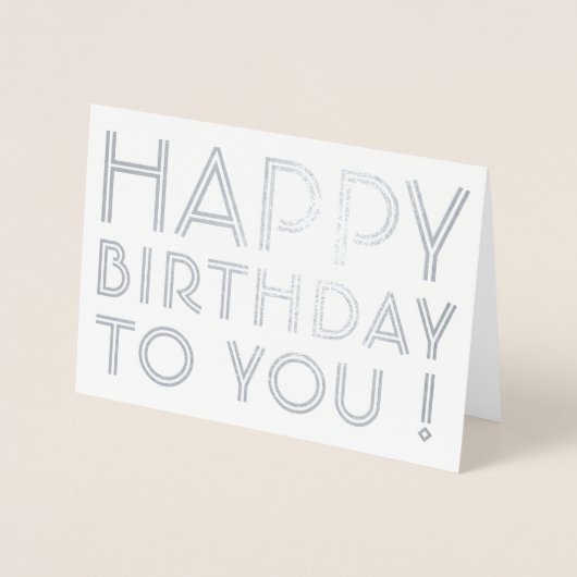 Carte Dorée "Joyeux Anniversaire!" Intérieur vide (Devant)