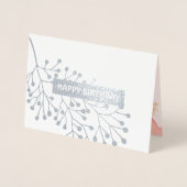 Carte Dorée Joyeux anniversaire. Rose botanique | Aquarelle de (Devant)