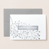 Carte Dorée Joyeux anniversaire. Rose botanique | Aquarelle de (Devant avec enveloppe)