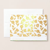 Carte Dorée Joyeux anniversaire. Sping Tulip Luxe Véritable Ca (Derrière avec enveloppe)