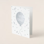 Carte Dorée Joyeux Ballons d'anniversaire & Confetti (Devant)