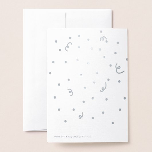 Carte Dorée Joyeux Ballons d'anniversaire & Confetti (Derrière avec enveloppe)