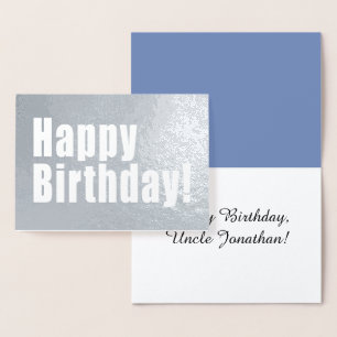 Carte Dorée Joyeux décor d'argent d'anniversaire avec texte pe