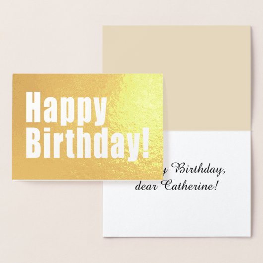Carte Dorée Joyeux décor doré d'anniversaire avec texte person (Affichage)